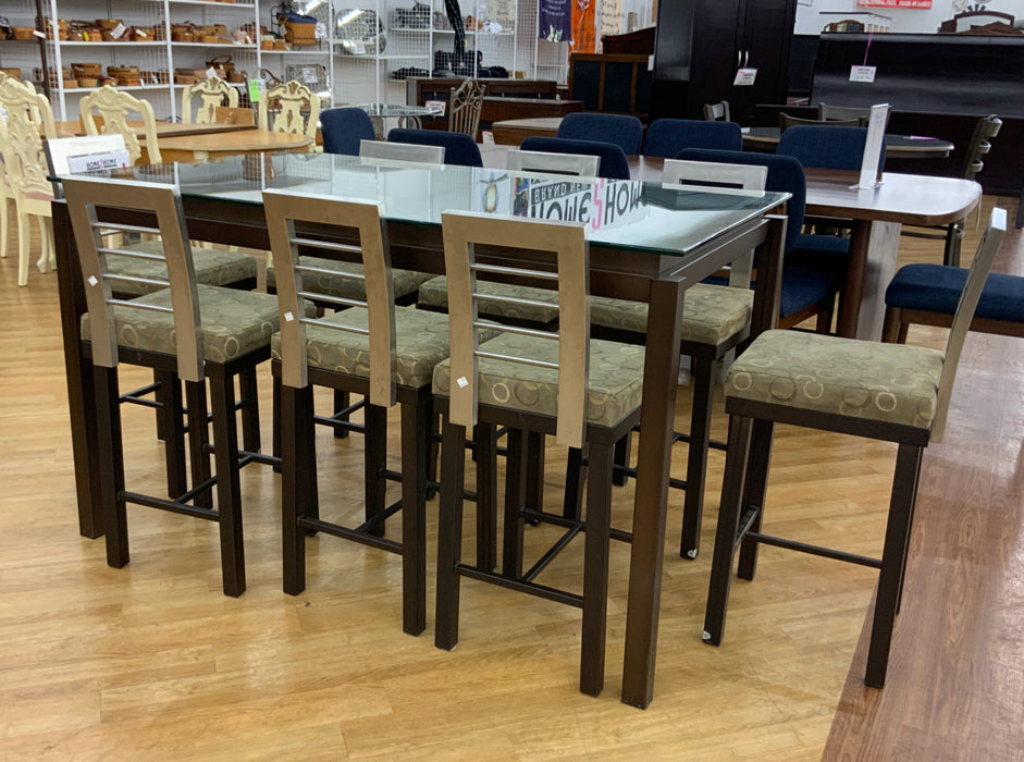 Amisco Counter Table & 8  Chairs